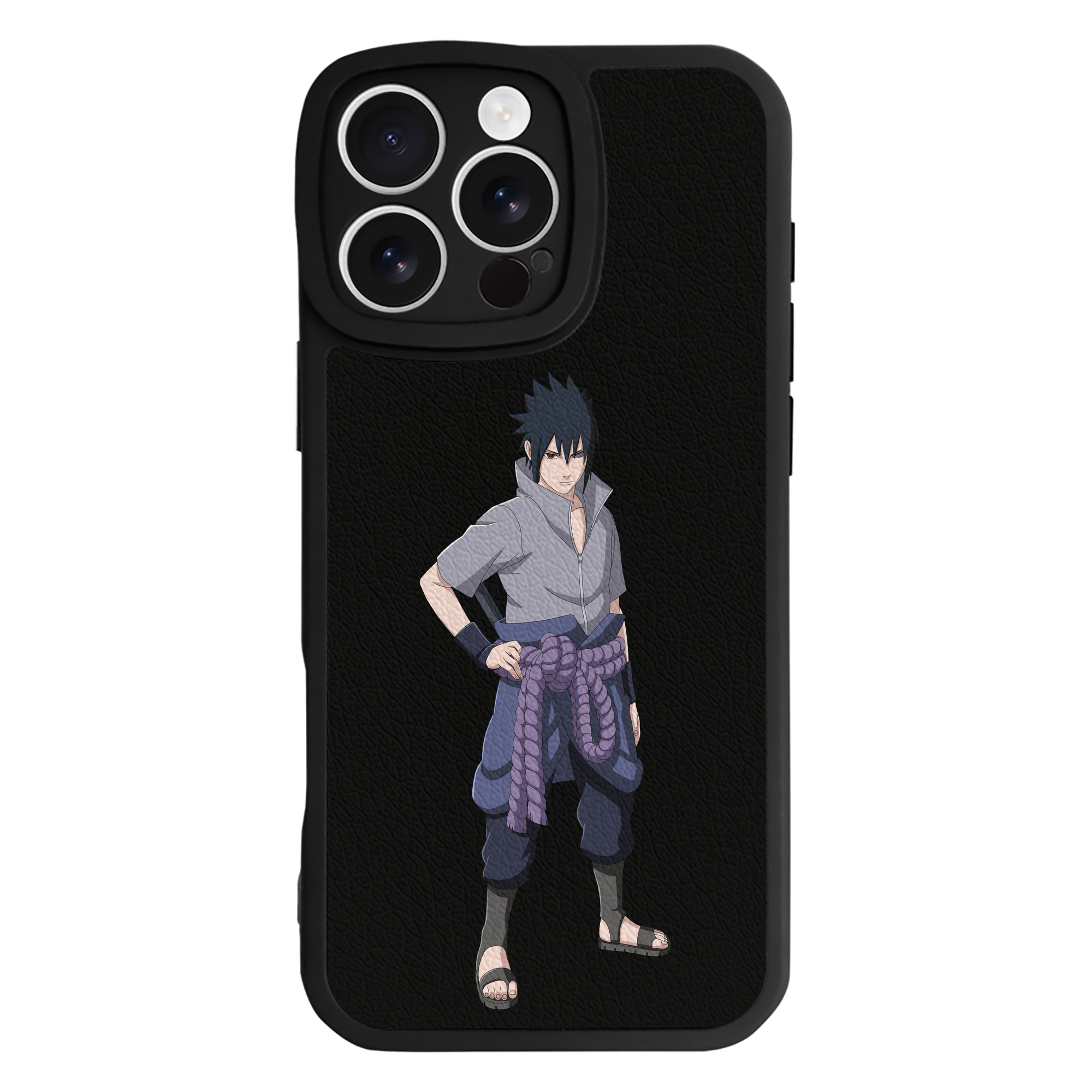 （画像用） NARUTO -ナルト- うちは サスケ Uchiha Sasuke 【iPhone 16シリーズ対応】シリコンスマホケース（レザー調） 材質：シリコン